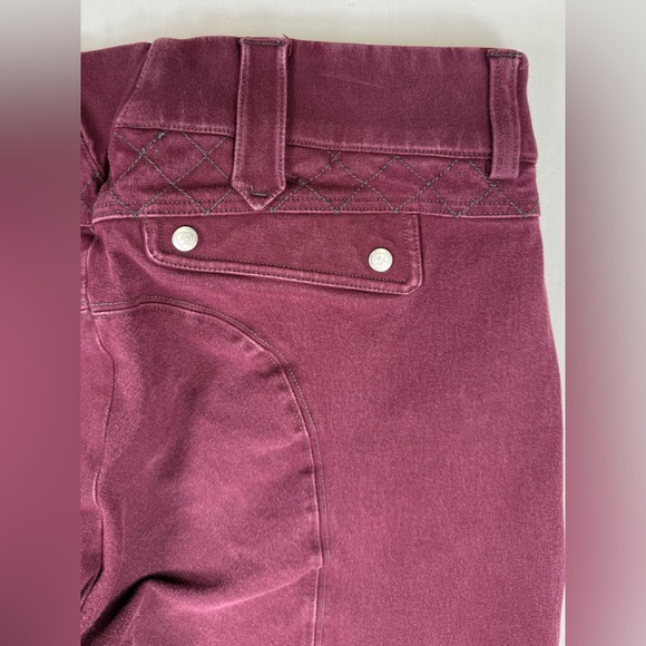 ARIAT Womens Heritage Riding Equestrian Breeches 32R Burgundy Stretch Suede‎ - Picture 9 of 16